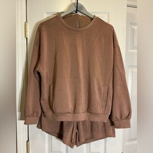 Dusty Mauve Sweatshirt and Shorts Set